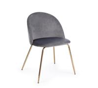 Silla Tanya de terciopelo gris oscuro