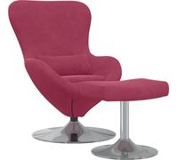 Silla tapizada en terciopelo color burdeos con reposapiés, marca vidaXL