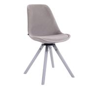 Silla troyes rund en terciopelo gris 56x48x84 cm