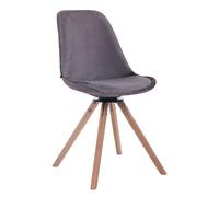 Silla troyes rund en terciopelo gris oscuro 56x48x84 cm