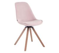 CLP Trading GmbH Silla Troyes Rund Tapizada en terciopelo, giratoria, base madera, Fucsia/Natura