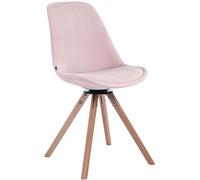 Silla Troyes Rund Tapizada En Terciopelo I Butaca De Salón Giratoria I Silla De Comedor En Estilo Velvet I Silla con Base De Madera I Color:, Color:Fucsia, Color del Marco:Natura