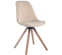 Silla Troyes Rund Tapizada En Terciopelo I Butaca De Salón Giratoria I Silla De Comedor En Estilo Velvet I Silla con Base De Madera I Color: Color:Crema;Color del Marco:Natura