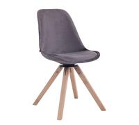 Silla troyes square en terciopelo gris oscuro 56x48x84 cm