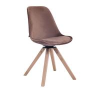 Silla troyes square en terciopelo marrón 56x48x84 cm