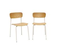 Silla vintage de metal y contrachapado, set de 2 beige - 43.5x51x77 cm