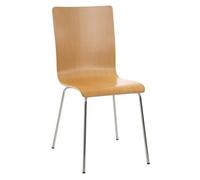 CLP Silla de Espera Pepe I Silla para Visitas con Asiento de Madera I Silla de Conferencia con Soporte Metálico Estable Color:Natura