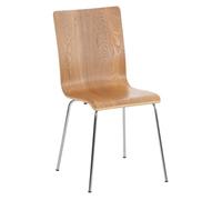 CLP Silla de Espera Pepe I Silla para Visitas con Asiento de Madera I Silla de Conferencia con Soporte Metálico Estable, Color:Roble