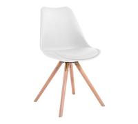 Silla visita toulouse rund simil cuero blanco 56x48x83 cm