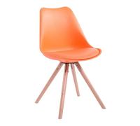 Silla visita toulouse rund simil cuero naranja 56x48x83 cm
