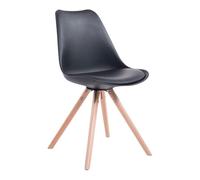 Silla visita toulouse rund simil cuero negro 56x48x83 cm