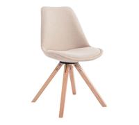 Silla de Visita Toulouse Squar en Tela I Silla Comedor con Respaldo I Silla de Espera con Base de Madera I Butaca de Salón Nórdica I Color:, Color:Crema, Color del Marco:Natura