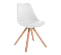 Silla visita toulouse square simil cuero blanco 55.5x47.5x83 cm