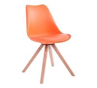 Silla visita toulouse square simil cuero naranja 55.5x47.5x83 cm