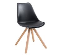 Silla visita toulouse square simil cuero negro 55.5x47.5x83 cm