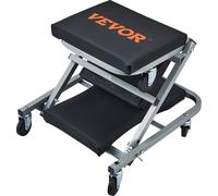 Silla Z-Creeper, 2 en 1: carro plegable con ruedas para trabajos en automóviles/taburete, con capacidad de 136 kg, ideal para mecánicos. Carro de bajo perfil con 6 ruedas, perfecto para garajes, talle