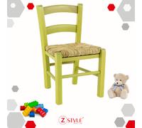 Silla ZStyle Venecia Madera Niño-Pequeño-Bajo-Niños-Fiesta-Colorido-Cocina-Paglia-Seddiolina-Silla-Niños Lime green