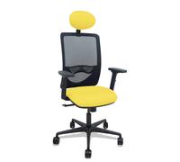 Piqueras y Crespo Silla Zulema con Mecanismo Sincro, Brazos 2D y Cabecero Fijo, Negro/Amarillo