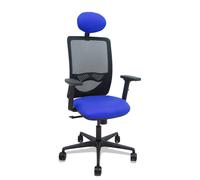 Piqueras Y Crespo Silla Zulema con Mecanismo Sincro, Malla Negra y Asiento Azul