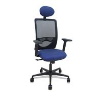 Silla Zulema sincro malla negra asiento bali azul marino brazos 2D ruedas 65mm cabecero