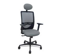 Silla Zulema sincro malla negra asiento bali gris brazos 2D ruedas 65mm cabecero