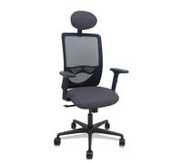 Silla Zulema sincro malla negra asiento bali gris oscuro brazos 2D ruedas 65mm cabecero