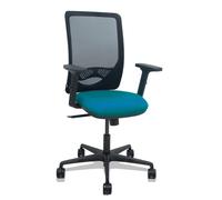 PIQUERAS Y CRESPO Silla de oficina Zulema con mecanismo sincro, brazos 2D y asiento verde petróleo