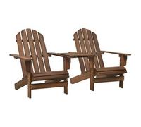 vidaXL Sillas Adirondack de jardín y mesita madera maciza abeto marrón