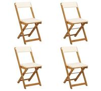 vidaXL: Juego de 4 sillas de exterior tipo bistro, color crema