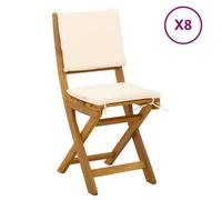vidaXL: Juego de 8 sillas de exterior tipo bistro, color crema, madera maciza de acacia