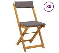 vidaXL: Juego de 8 sillas de exterior tipo bistro, color gris oscuro, madera maciza de acacia
