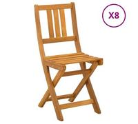 vidaXL: Juego de 8 sillas de exterior tipo bistro, madera maciza de acacia natural