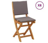 vidaXL: Juego de 8 sillas de exterior tipo bistro, color gris oscuro, madera maciza de acacia