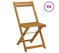 vidaXL: Juego de 8 sillas de exterior tipo bistro, madera maciza de acacia natural