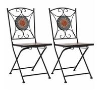 Sillas Bistró De Mosaico 2 Unidades Naranja/gris Vidaxl