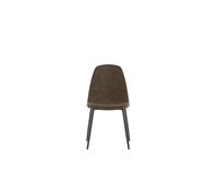 Sillas Brigitte en piel sintética color moka vintage con estructura metálica antracita, asiento acolchado, juego de 4. - Stones