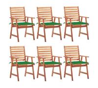 Sillas comedor de jardin y cojines 6 unidades madera maciza acacia
