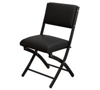 Sillas comerciales plegables con asiento y respaldo acolchados, sillas de invitados de acero metálico para interiores y exteriores, asientos de cocina de cuero Slish para el hogar y la oficina (negro)