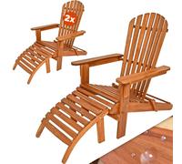 Sillas con reposapiés Adirondack set de 2 madera acacia