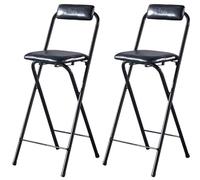 Sillas de bar altas plegables con asiento acolchado, juego de 2, taburetes de altura de mostrador para isla de cocina y cafetería