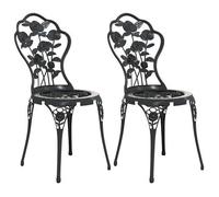 Sillas De Bistró 2 Unidades Aluminio Fundido Negro Vidaxl