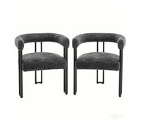 Sillas de comedor 2 piezas - respaldo y reposabrazos integrados, cómodas y elegantes para salón, dormitorio o café - gris oscuro