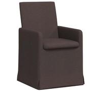 vidaXL: 2 sillas de comedor, tapizadas en tela color marrón oscuro, 57 x 67 x 95 cm