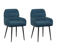 vidaXL Sillas de Comedor 2 uds. Terciopelo Azul 59 x 59,5 x 90 cm