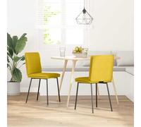 Sillas de comedor 2 unidades amarillas de terciopelo, 45 x 54 x 83 cm | Terciopelo 100% poliéster, madera contrachapada, metal, espuma, altura del asiento 47 cm, requiere montaje