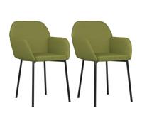 Sillas de Comedor 2 Unidades Terciopelo Verde Claro | Terciopelo suave,estructura metal y madera contrachapada,reposabrazos acolchados,respaldo ergonómico,máx 110 kg
