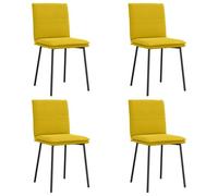 Sillas de comedor 4 uds. amarillas de terciopelo | Terciopelo 100% poliéster, estructura de metal y madera contrachapada, espuma densa, 45 x 54 x 83 cm