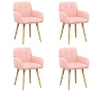 vidaXL: Juego de 4 sillas de comedor, tejido bouclé rosa, 59 x 57 x 85 cm
