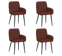 vidaXL Sillas de comedor 4 uds. Cuero sintético Marrón Brillante