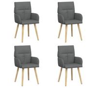 vidaXL: Juego de 4 sillas de comedor, tapizadas en tela color gris oscuro, dimensiones 60 x 56 x 96 cm